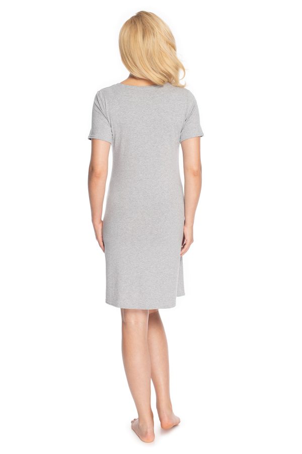 Grey Maternity Nightgown in Maternity Nightwear with Polyester and Viscose