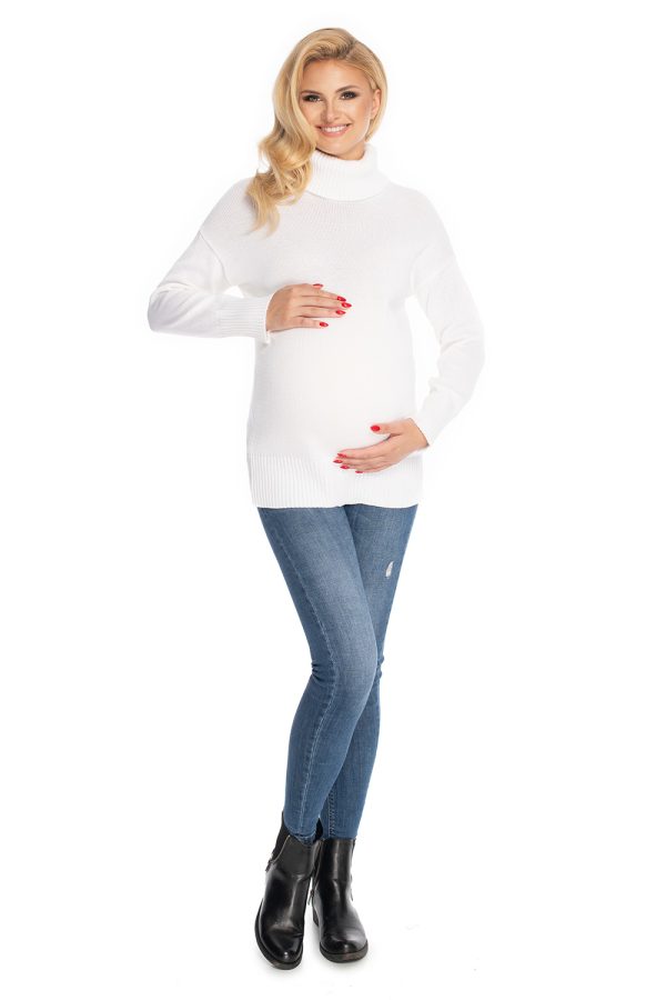 Beige Pregnancy Sweater in Sweter Ciążowy with Acrylic and Cotton