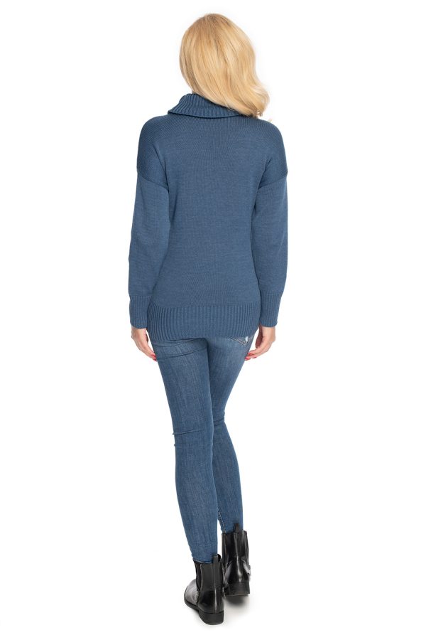 Blue Pregnancy Sweater in Sweter Ciążowy with Acrylic and Cotton