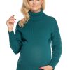 Green Pregnancy Sweater in Sweter Ciążowy with Acrylic and Cotton