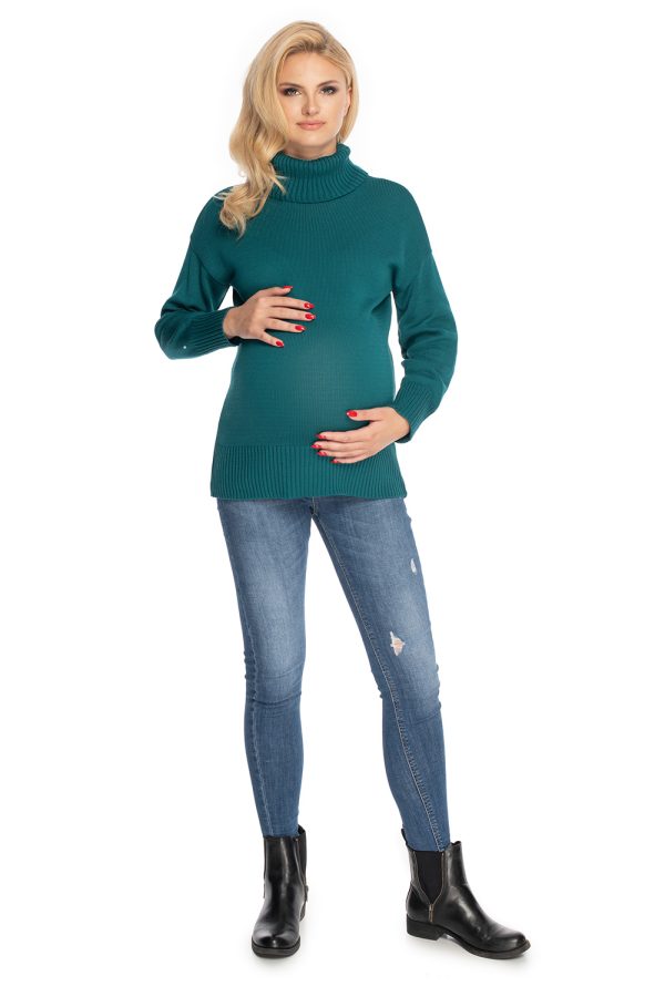 Green Pregnancy Sweater in Sweter Ciążowy with Acrylic and Cotton