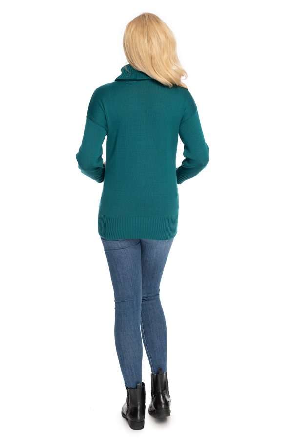 Green Pregnancy Sweater in Sweter Ciążowy with Acrylic and Cotton