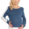 Blue Pregnancy Sweater in Sweter Ciążowy with Acrylic