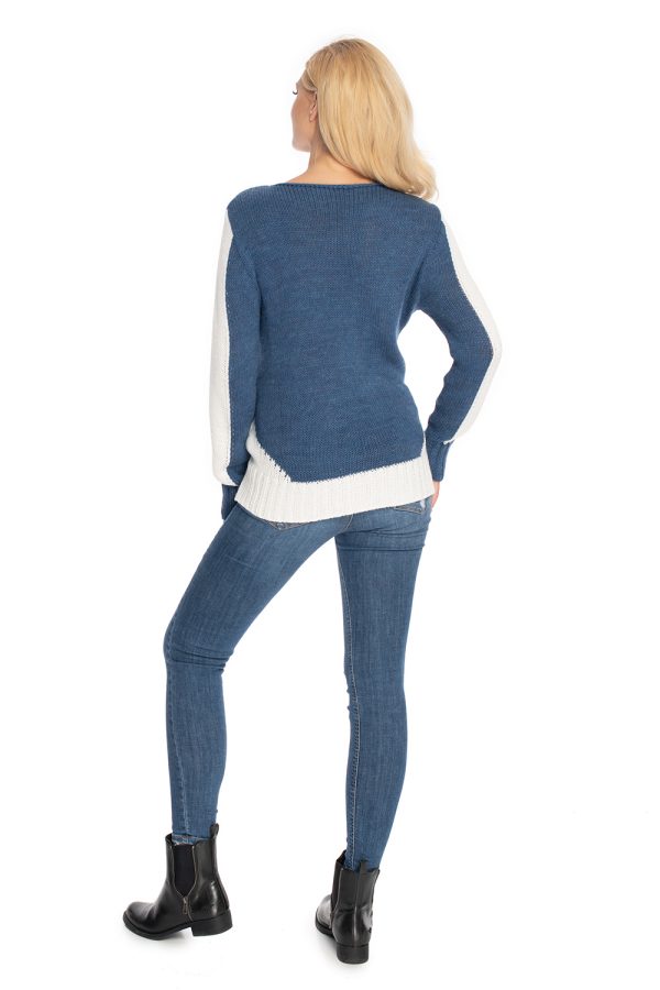 Blue Pregnancy Sweater in Sweter Ciążowy with Acrylic