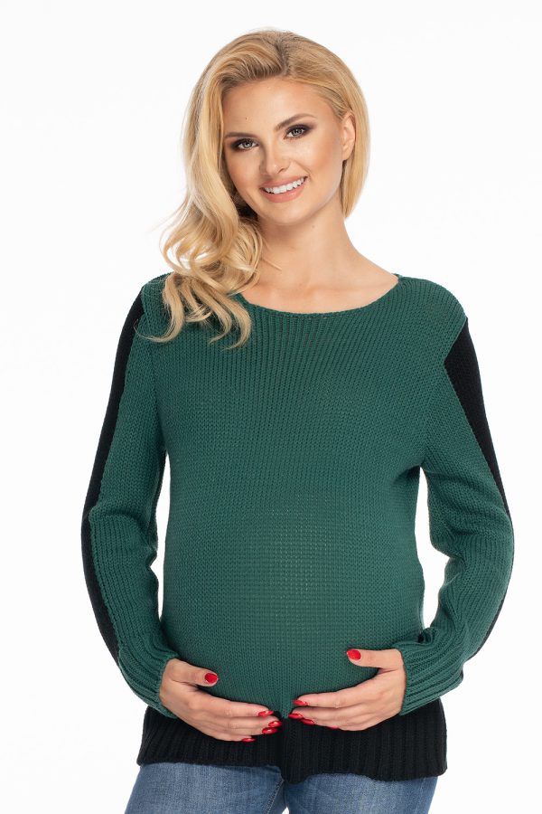 Green Pregnancy Sweater in Sweter Ciążowy with Acrylic