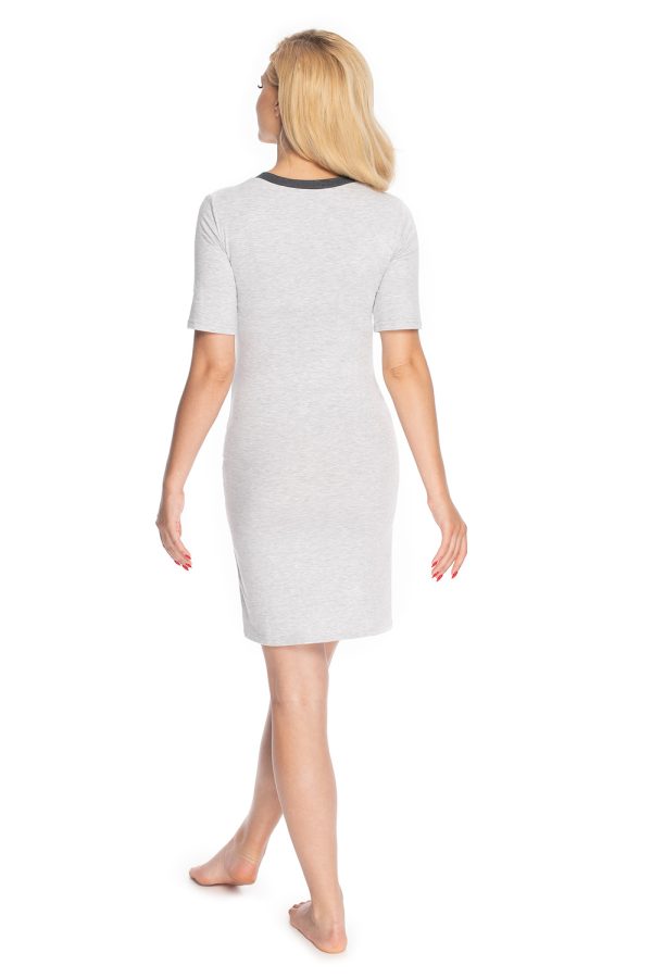 Grey Maternity Nightgown in Maternity Nightwear with Cotton and Spandex