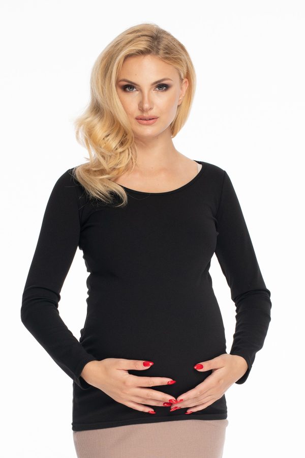 Black Maternity Blouse in Maternity Blouses with Polyester