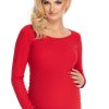 Red Maternity Blouse in Maternity Blouses with Polyester