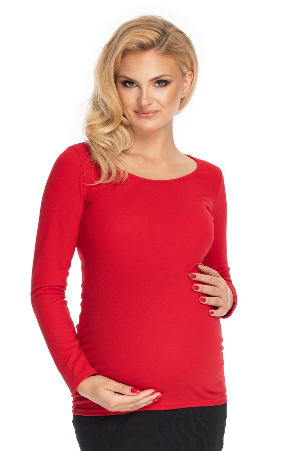 Red Maternity Blouse in Maternity Blouses with Polyester
