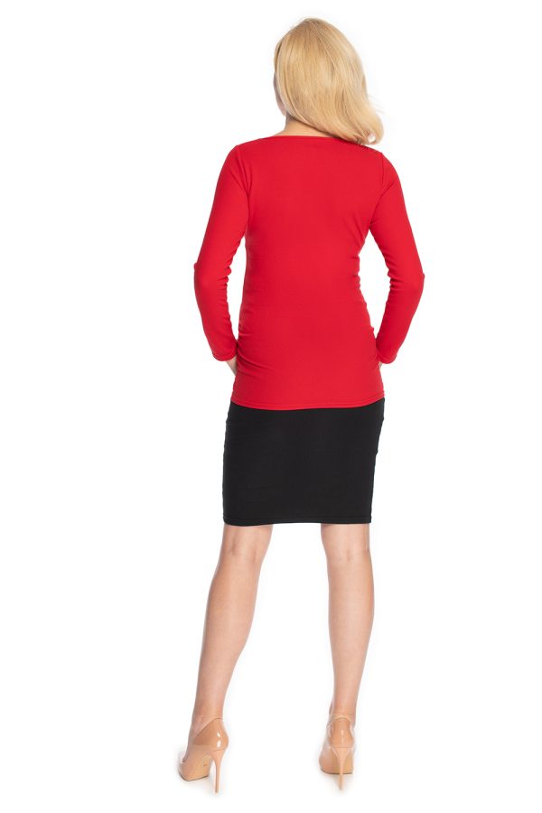 Red Maternity Blouse in Maternity Blouses with Polyester