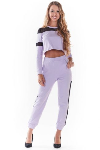 Violet Tracksuit Trousers in Women`s Tracksuit Bottoms, Sports Pants with Cotton and Lycra
