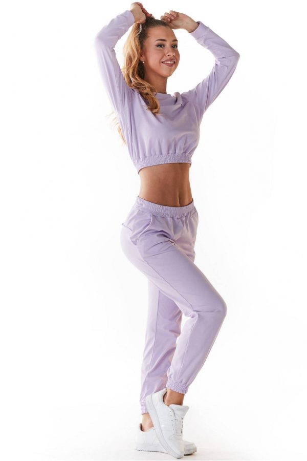 Violet Tracksuit Trousers in Women`s Tracksuit Bottoms, Sports Pants with Cotton and Lycra