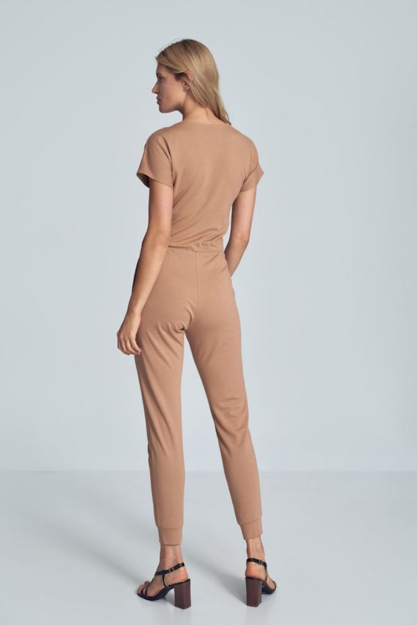 Beige Suit in Playsuits For Women with Spandex, Polyester and Viscose