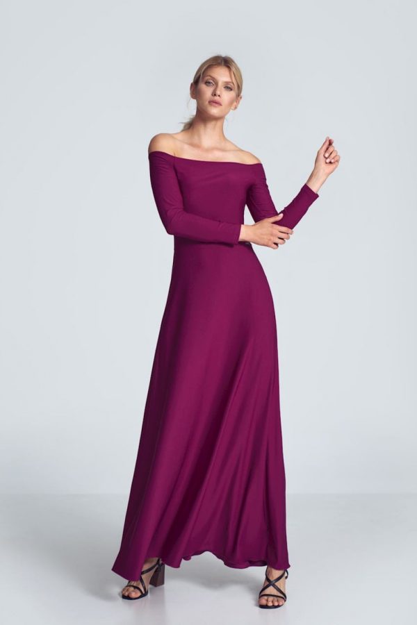 Violet Long Dress in Evening Dresses with Spandex and Polyester