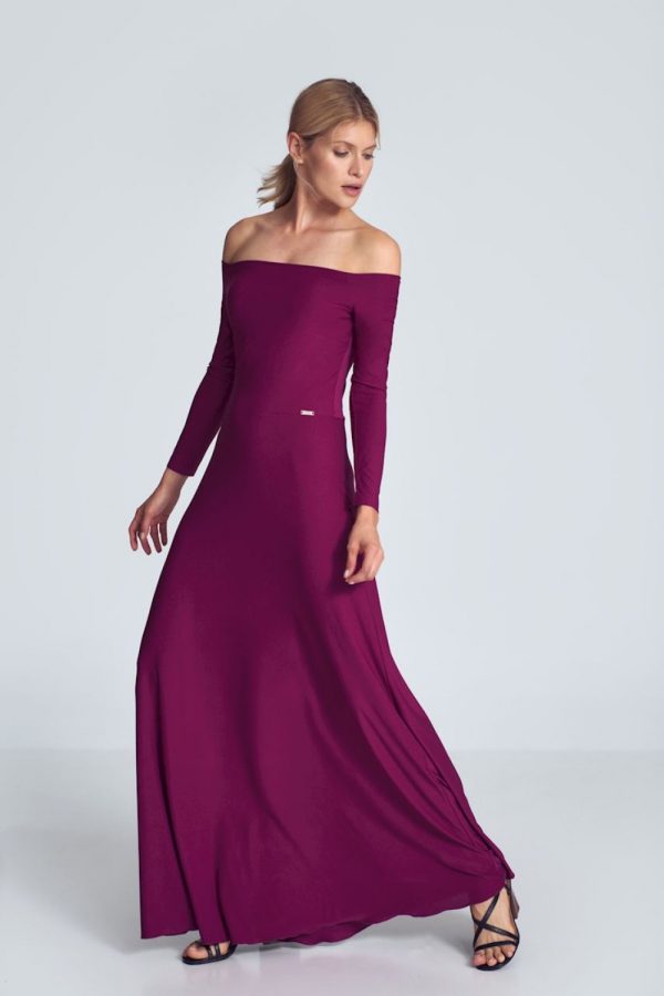 Violet Long Dress in Evening Dresses with Spandex and Polyester