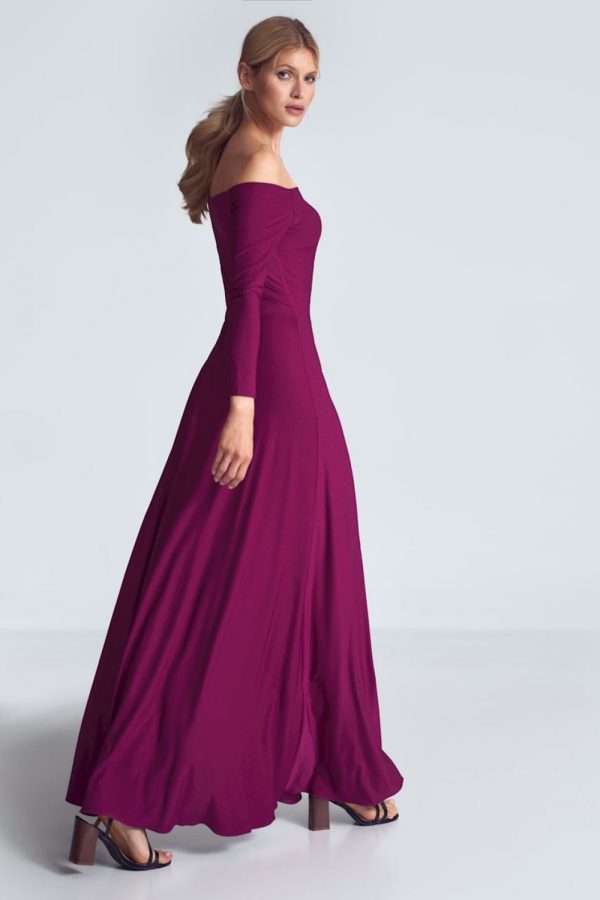 Violet Long Dress in Evening Dresses with Spandex and Polyester