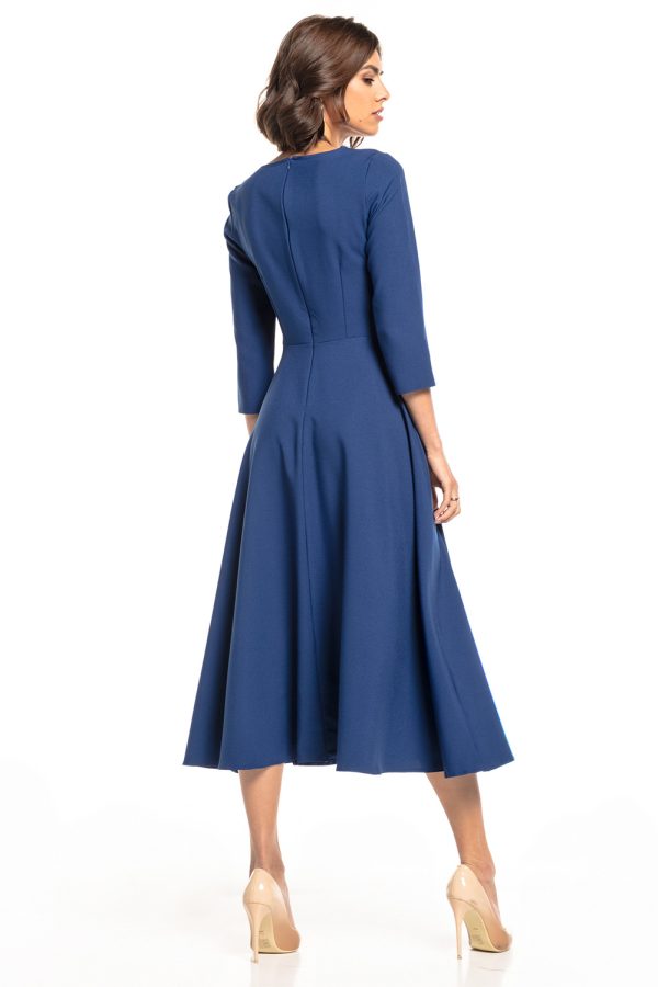 Navy Blue Daydress in Day Dresses with Spandex and Polyester