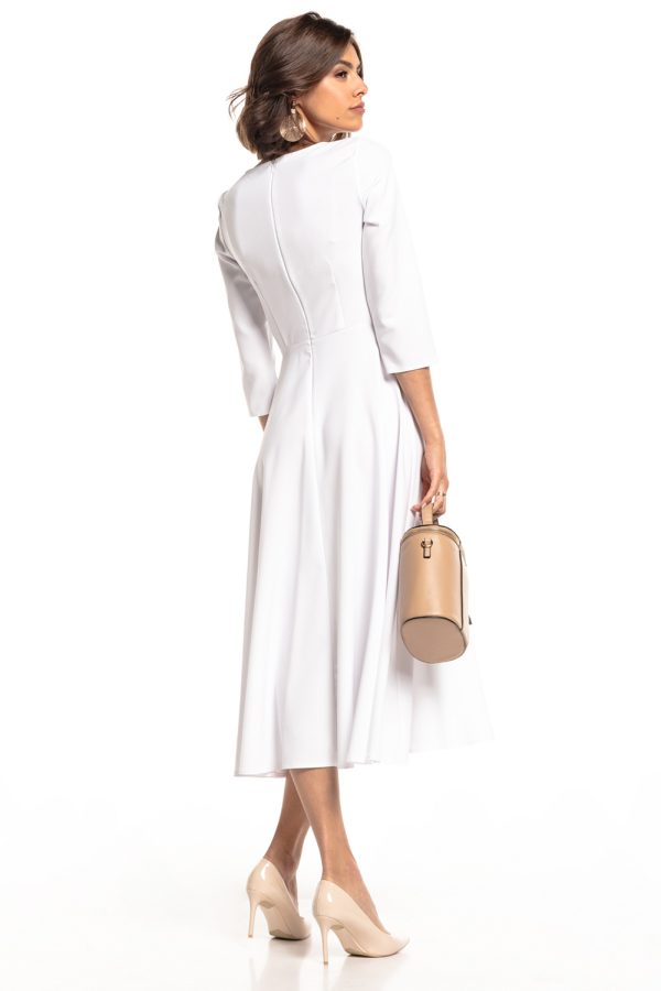 White Daydress in Day Dresses with Spandex and Polyester