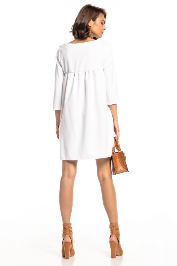 White Daydress in Day Dresses with Spandex and Polyester