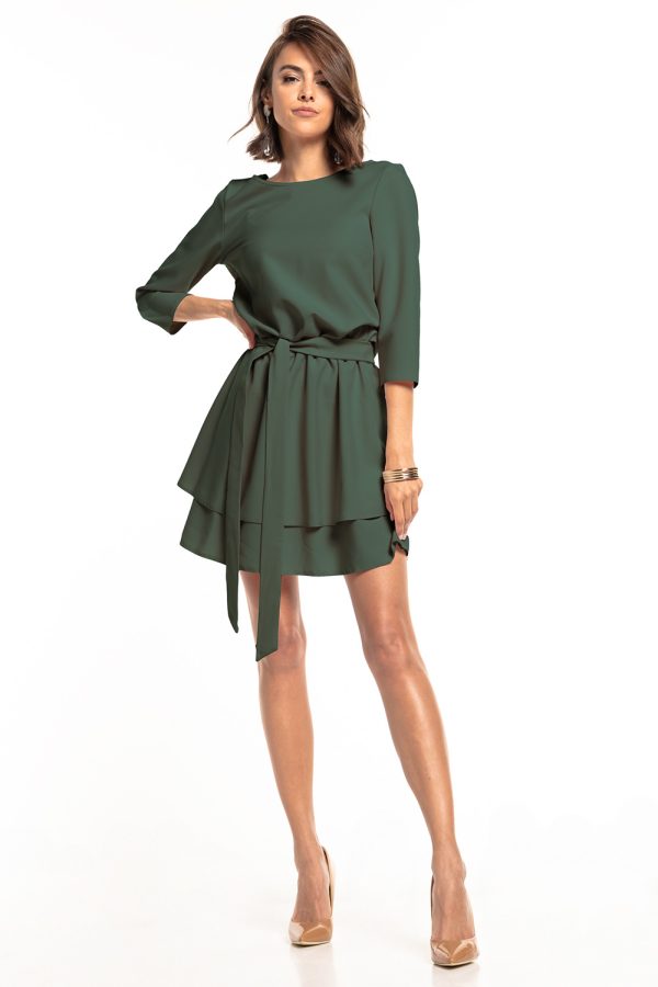Green Daydress in Day Dresses with Spandex and Polyester