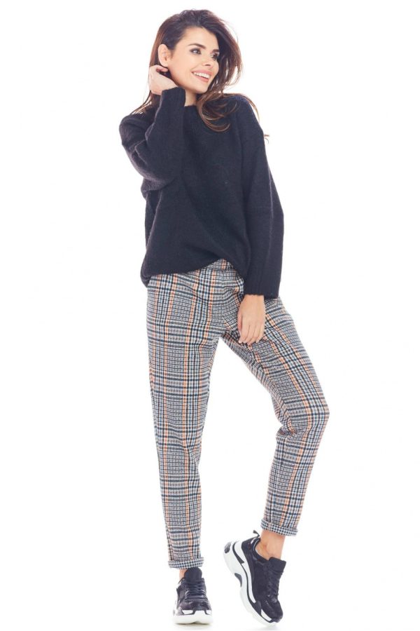 Navy Blue Women Trousers in Pants, Trousers, Shorts with Spandex and Polyester