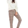 Brown Women Trousers in Pants, Trousers, Shorts with Spandex and Polyester