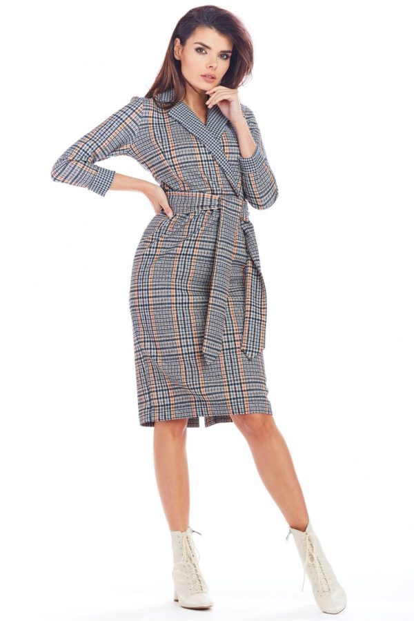 Navy Blue Daydress in Day Dresses with Spandex and Polyester