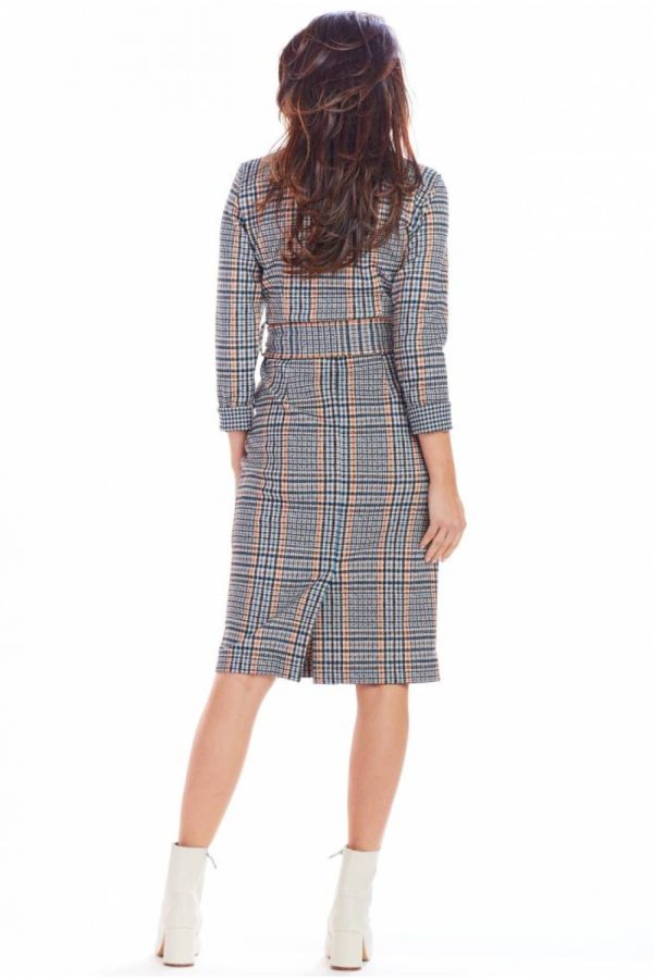 Navy Blue Daydress in Day Dresses with Spandex and Polyester