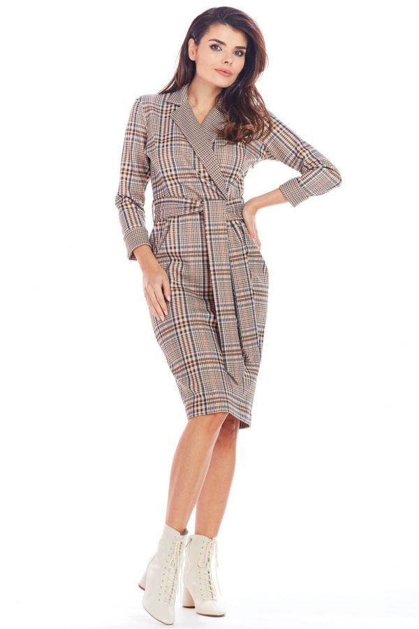 Brown Daydress in Day Dresses with Spandex and Polyester