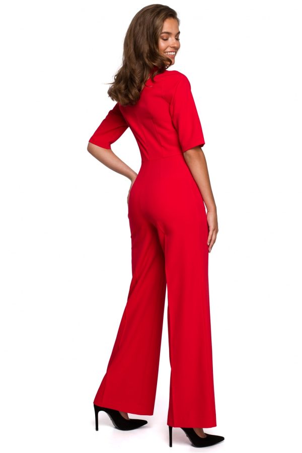 Red Suit in Playsuits For Women with Spandex, Polyester and Viscose