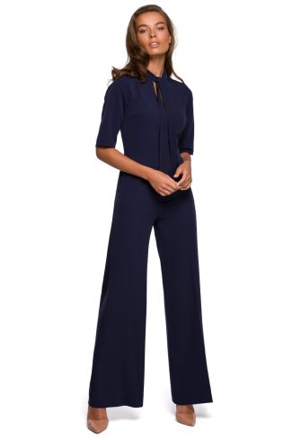 Navy Blue Suit in Playsuits For Women with Spandex, Polyester and Viscose