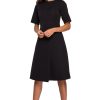 Black Daydress in Day Dresses with Spandex and Polyester
