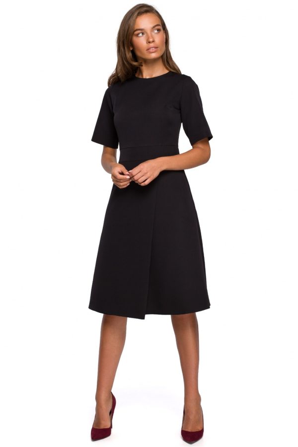 Black Daydress in Day Dresses with Spandex and Polyester