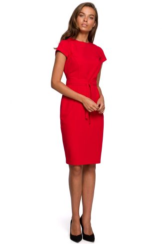 Red Daydress in Day Dresses with Spandex, Polyester and Viscose