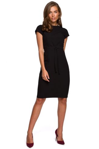 Black Daydress in Day Dresses with Spandex, Polyester and Viscose