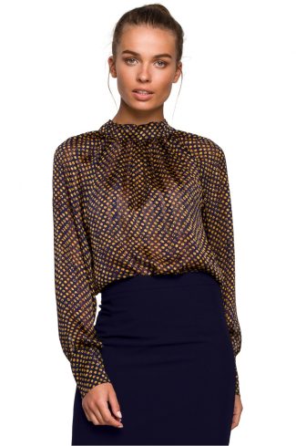 Brown Blouse in Women`s Blouses, Tunics with Polyester