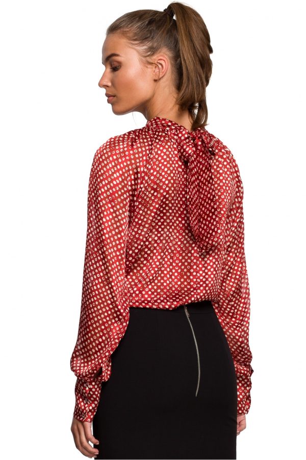 Red Blouse in Women`s Blouses, Tunics with Polyester