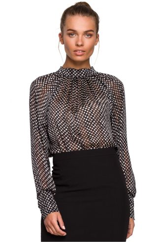 Black Blouse in Women`s Blouses, Tunics with Polyester