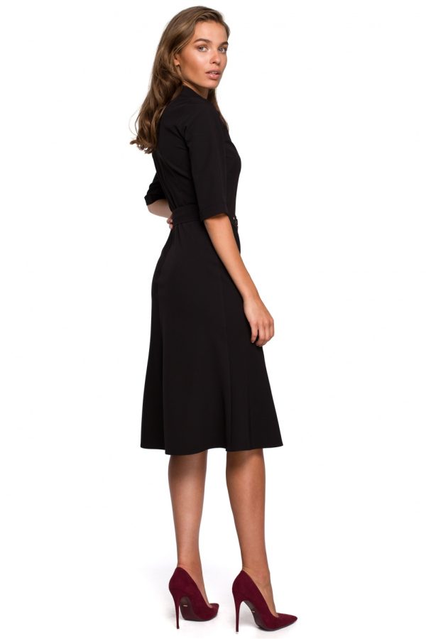 Black Daydress in Day Dresses with Spandex, Polyester and Viscose