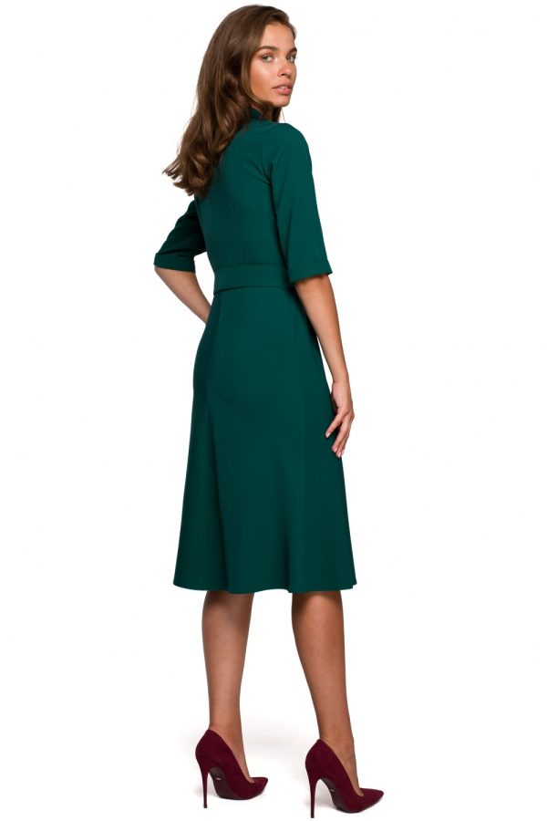 Green Daydress in Day Dresses with Spandex, Polyester and Viscose