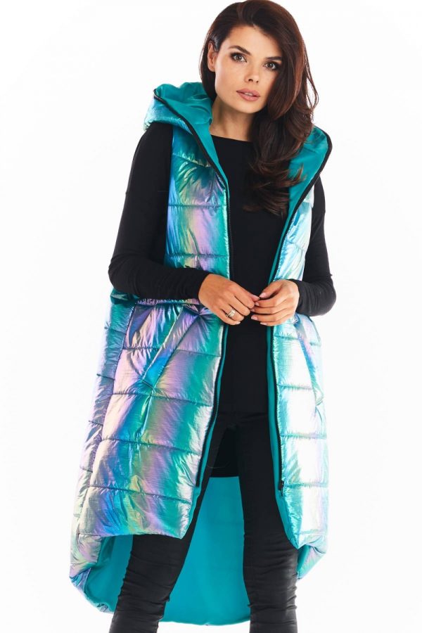 Blue Gilet in Women`s Coats, Jackets with Polyester
