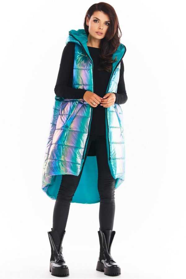 Blue Gilet in Women`s Coats, Jackets with Polyester