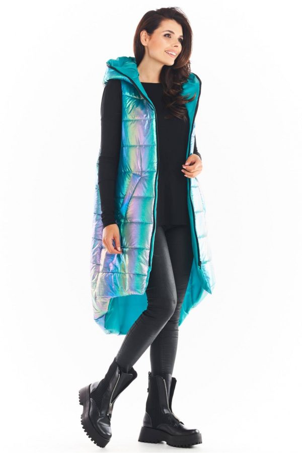 Blue Gilet in Women`s Coats, Jackets with Polyester