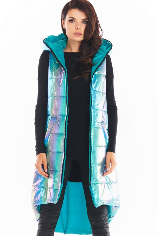 Blue Gilet in Women`s Coats, Jackets with Polyester