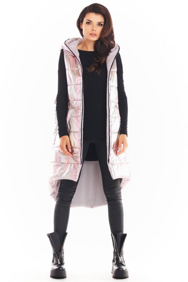 Pink Gilet in Women`s Coats, Jackets with Polyester