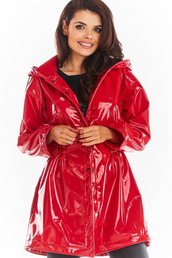 Red Coat in Women`s Coats, Jackets with Polyester