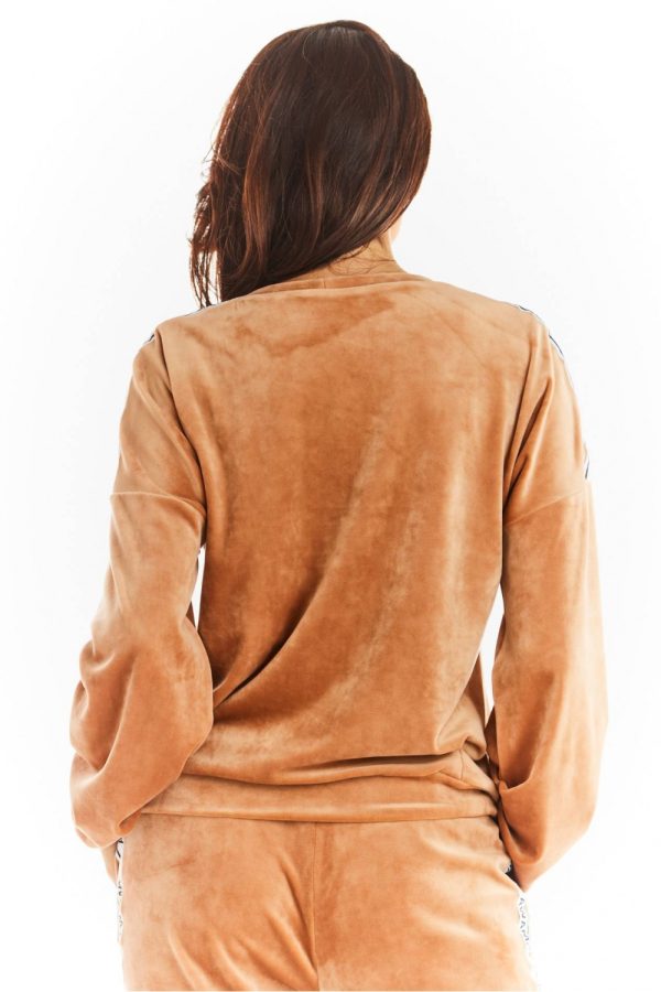 Beige Sweatshirt in Sweatshirts For Women with Polyester and Spandex