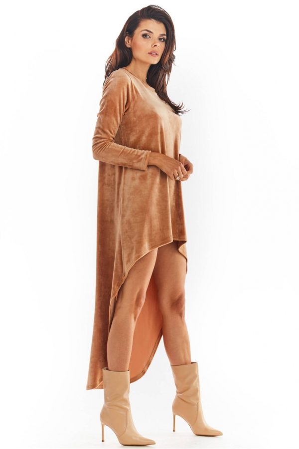 Beige Daydress in Day Dresses with Polyester and Spandex