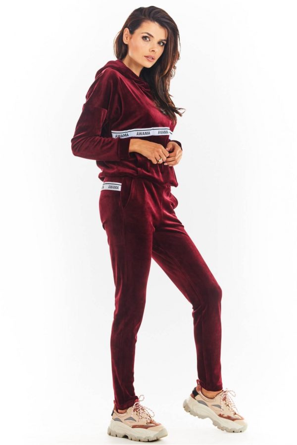 Red Tracksuit Trousers in Women`s Tracksuit Bottoms, Sports Pants with Polyester and Spandex