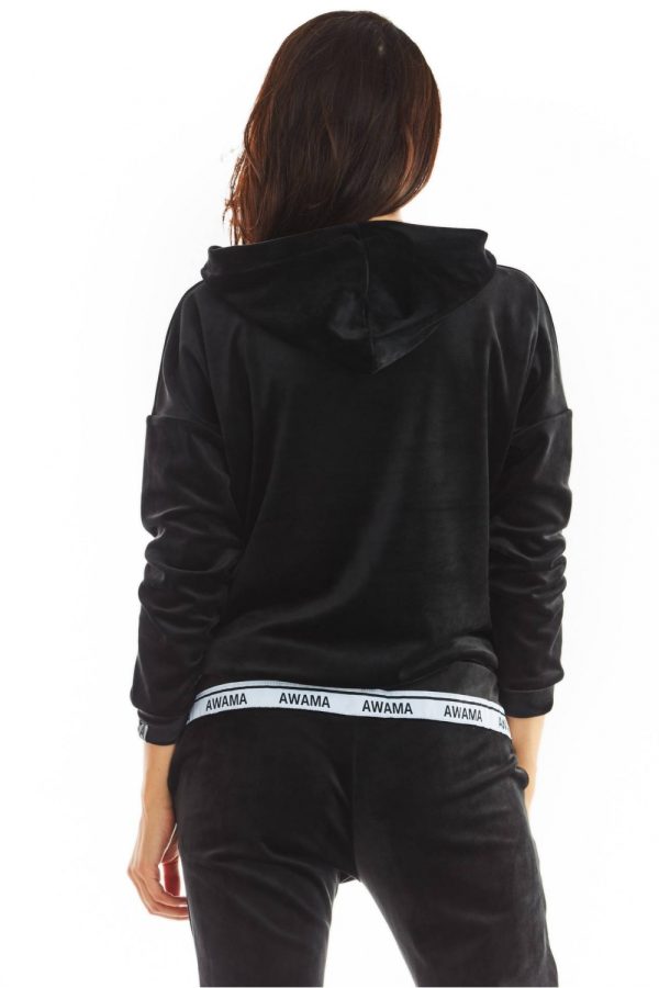 Black Sweatshirt in Sweatshirts For Women with Polyester and Spandex
